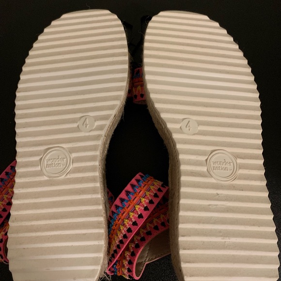 Wonder Nation Multi-colored girls elastic platform shoes sz 4 - Picture 5 of 5